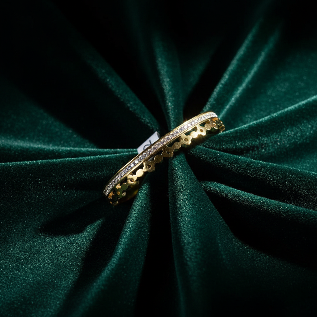 18K Gold Plated Elegant Diamond-Accented Bracelet