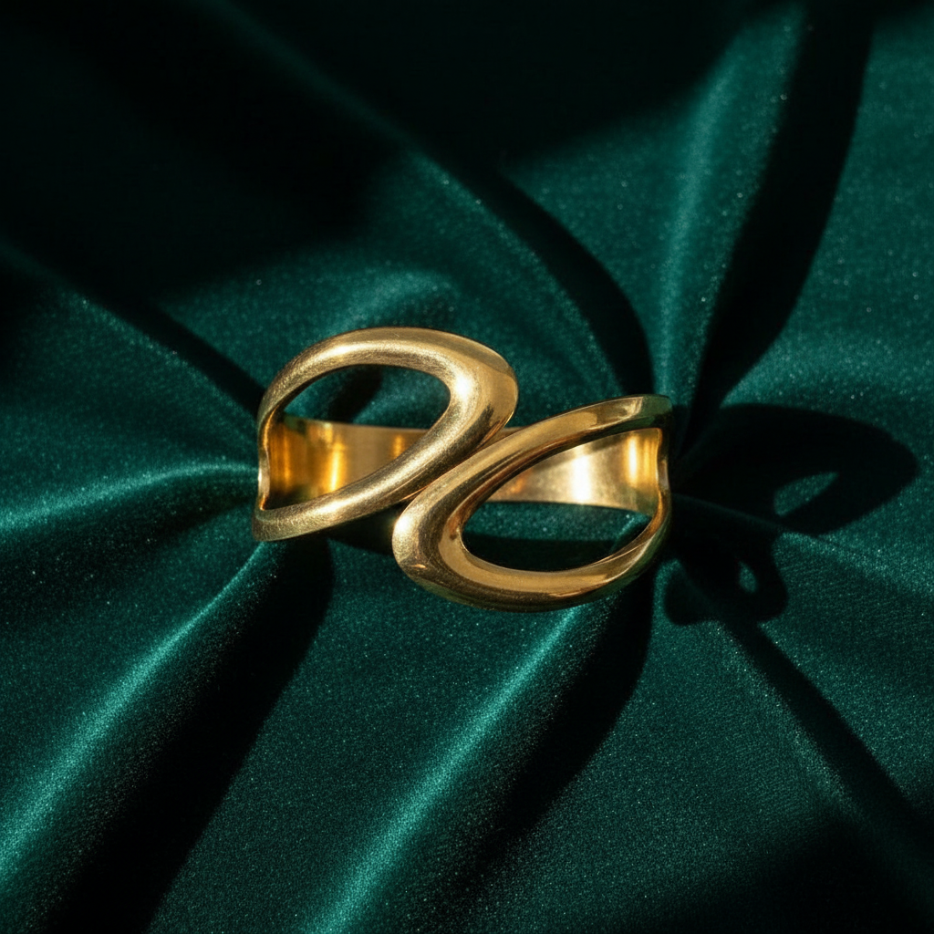 Elegant 18K Gold-Plated Oval Rings