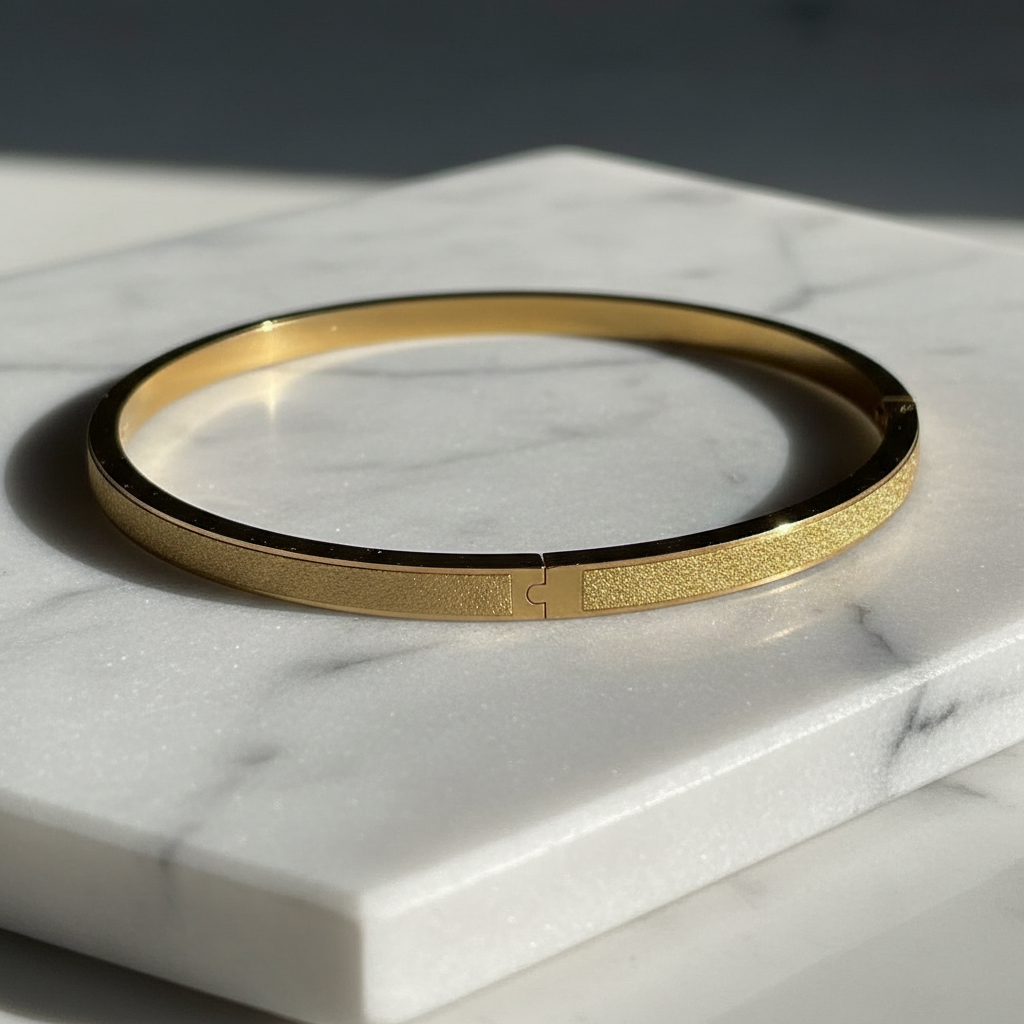 18K Gold-Plated Minimalist Bangle Bracelet