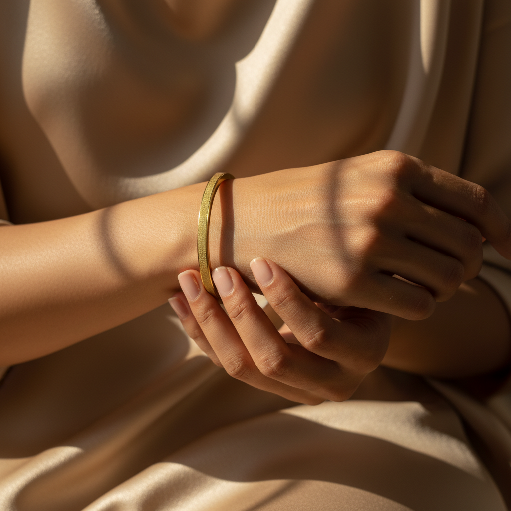 18K Gold-Plated Minimalist Bangle Bracelet