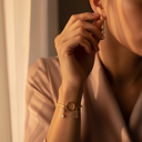 18K Gold Plated Hoop Earrings with Clear Gemstone Dangles