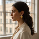 18K Gold-Plated Dual-Tone Heart Earrings