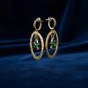 18K Gold Plated Hammered Star Drop Earrings