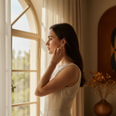 18K Gold Plated Teardrop Stone Bow Earrings