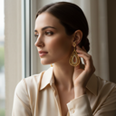 18K Gold-Plated Double-Layer Teardrop Dangle Earrings