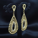 18K Gold-Plated Double-Layer Teardrop Dangle Earrings