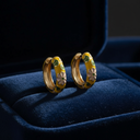 18K Gold-Plated Yellow Floral Hoop Earrings