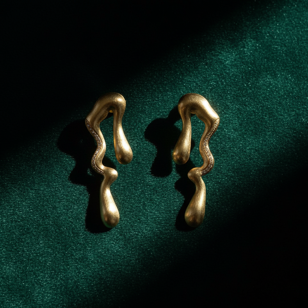 18K Gold-Plated Abstract Fluid Earrings