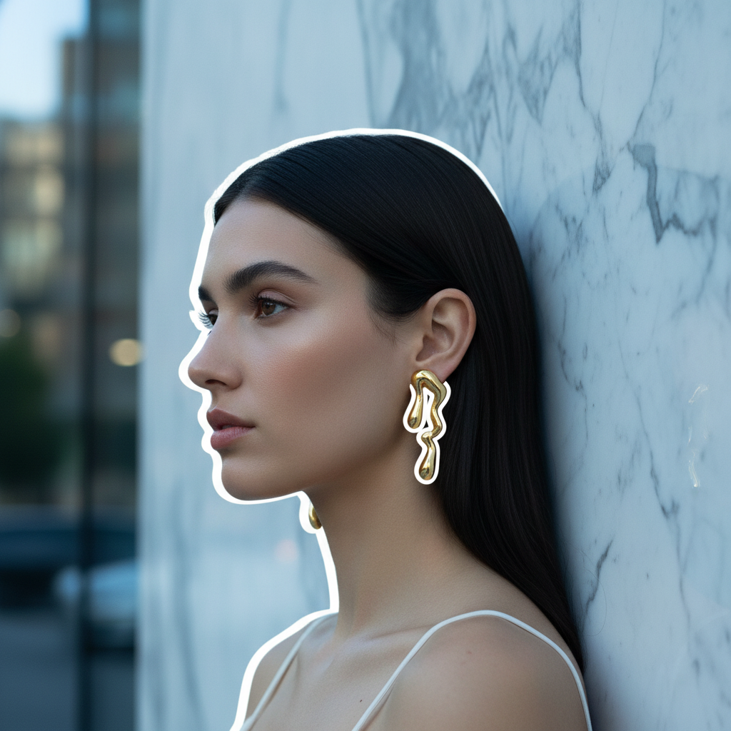 18K Gold-Plated Abstract Fluid Earrings
