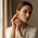 18K Gold-Plated Sunburst Shell Earrings