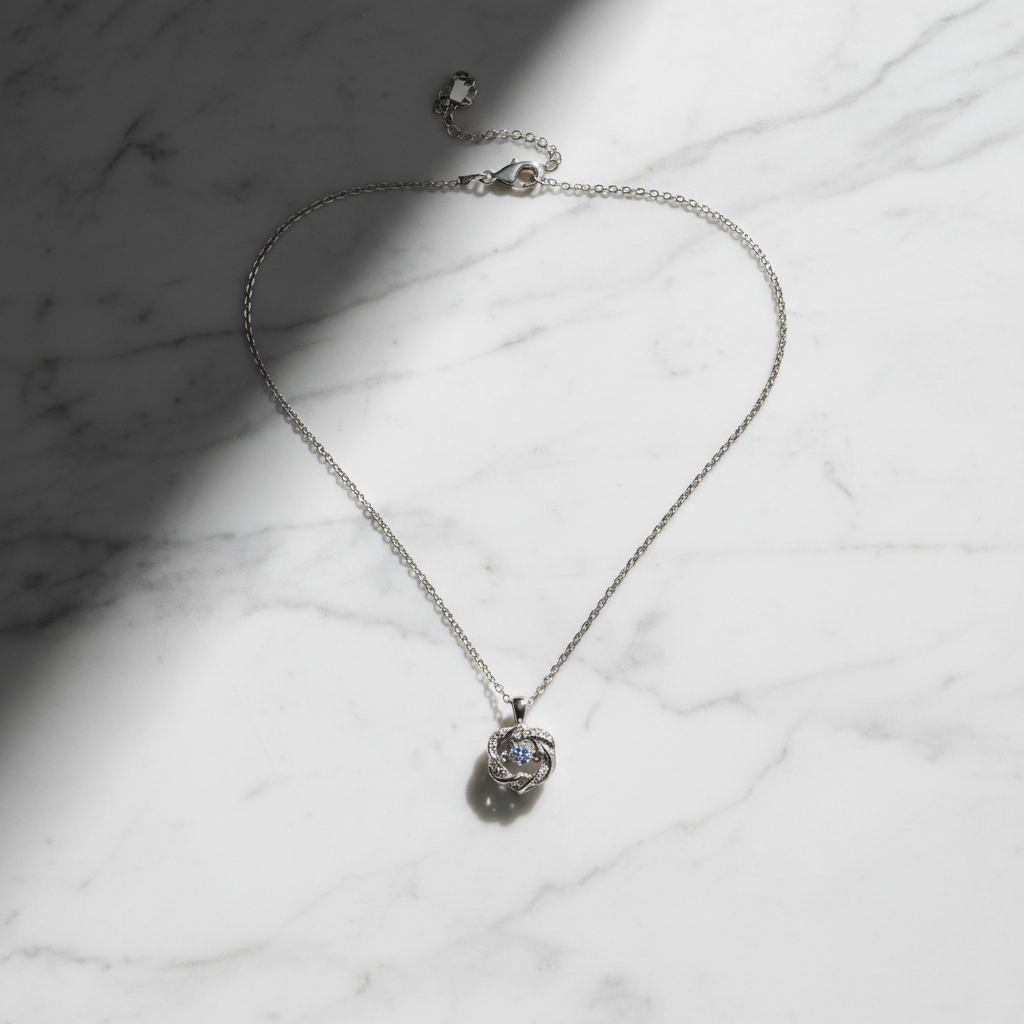 18K Gold Plated Elegant Swirl Pendant Necklace