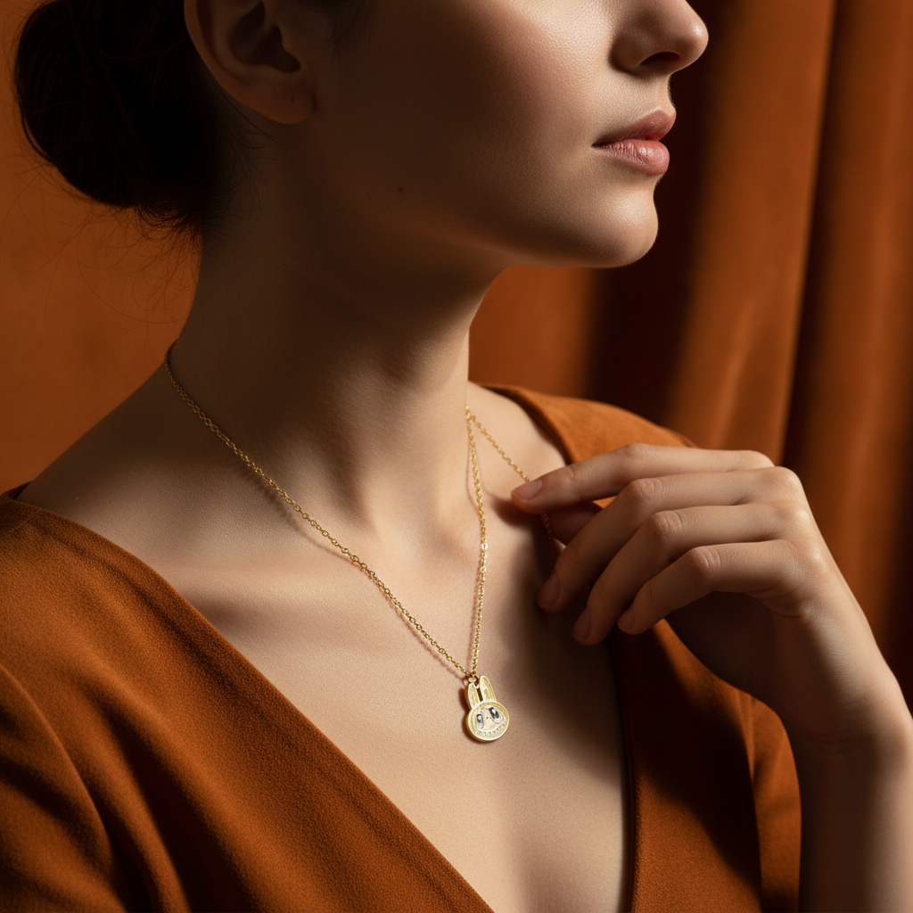 18K Gold-Plated Cartoon Rabbit Pendant Necklace