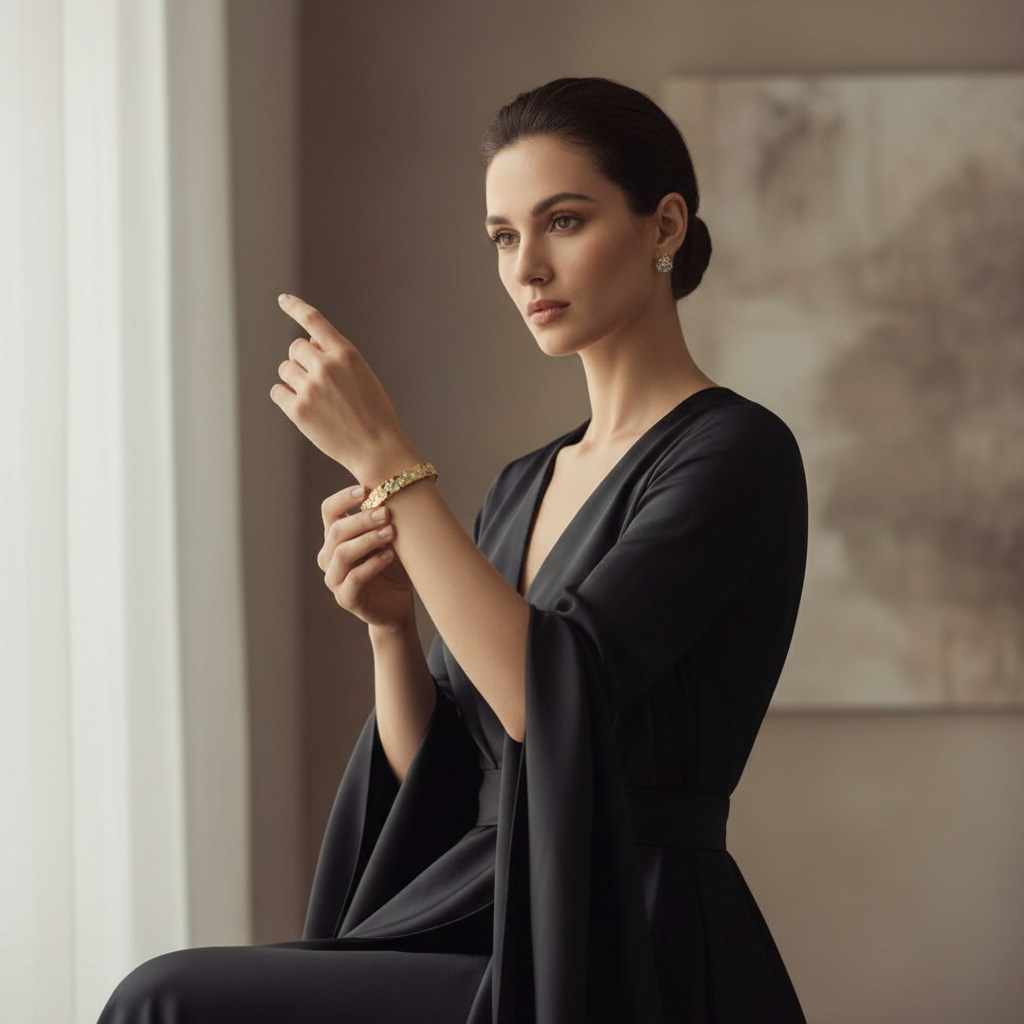 18K Gold-Plated Hexagonal Gemstone Bracelet