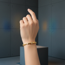 18K Gold-Plated Zigzag Bracelet with Cubic Zirconia Accents