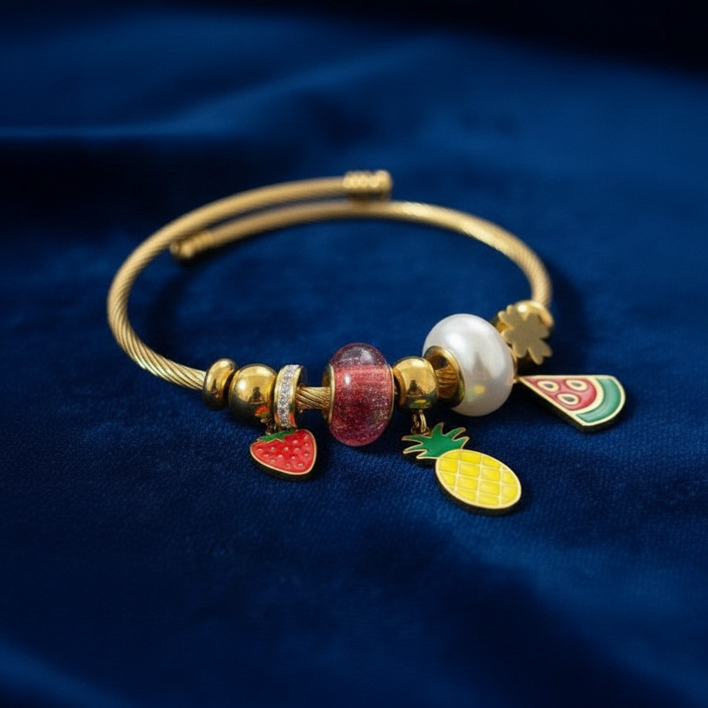 18K Gold-Plated Fruit Charm Bracelet