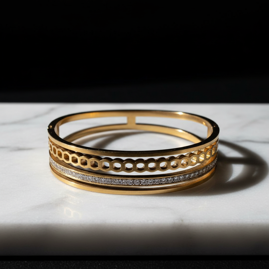 18K Gold-Plated Elegant Gemstone Bracelet