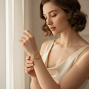 18K Gold Plated Curved Diamond Bangle