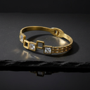 18K Gold-Plated Square Gemstone Bracelet