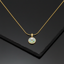18K Gold-Plated Pearl & Enamel Circle Pendant Necklace