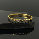 18K Gold-Plated Zigzag Bracelet with Cubic Zirconia Accents