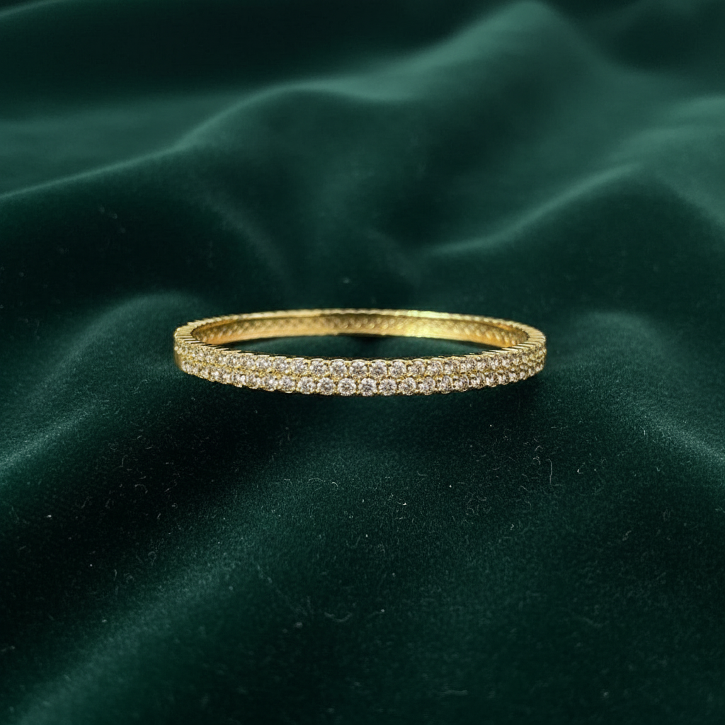 [1] 18K Gold-Plated Diamond-Accented Bracelet