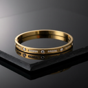 18K Gold Plated Clear Stone-Inlaid Bracelet
