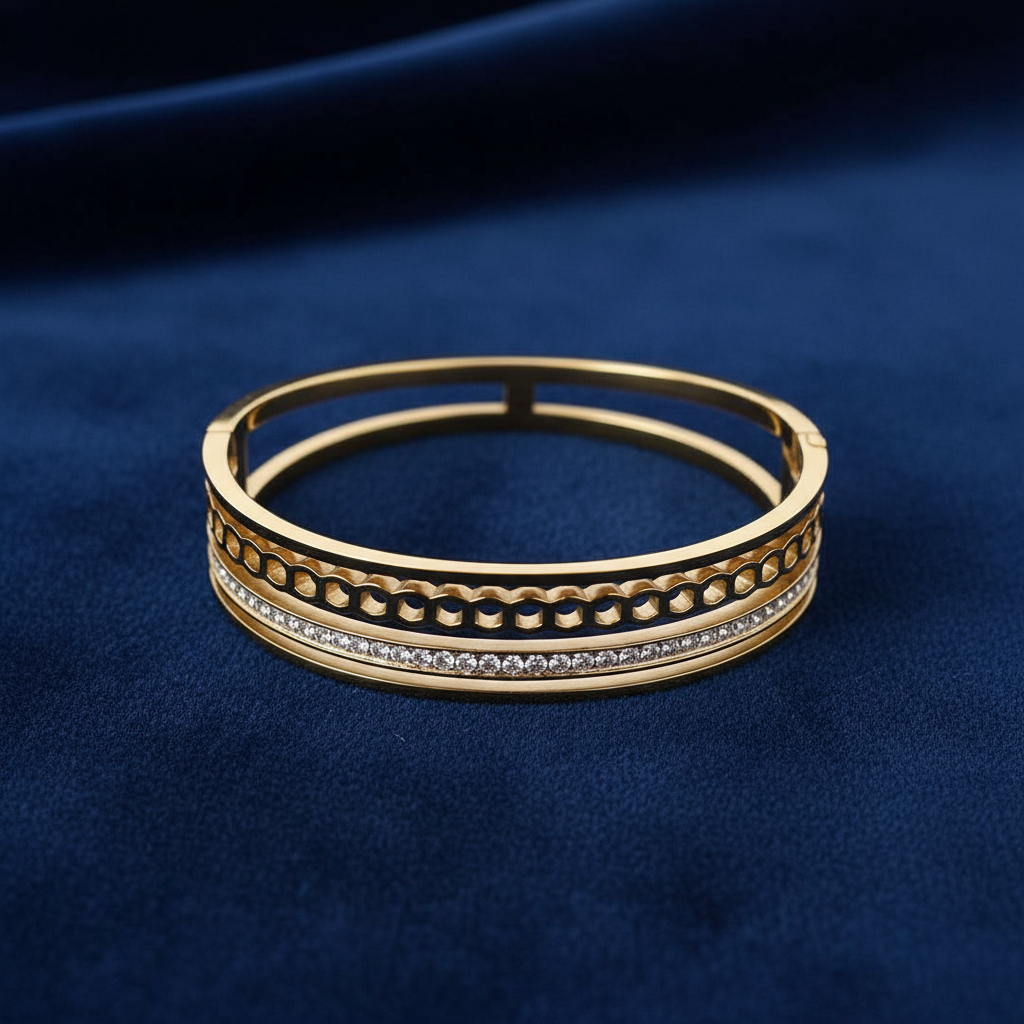 [1] 18K Gold-Plated Elegant Gemstone Bracelet