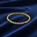 18K Gold Plated Zigzag Bracelet with Clear Stones