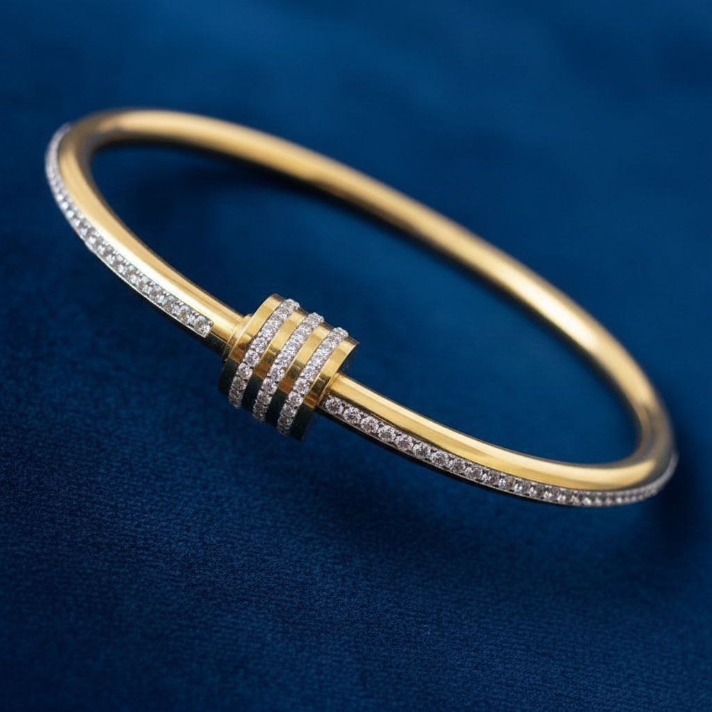 [1] 18K Gold Plated Luxury Crystal Bangle Bracelet