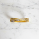 18K Gold Plated Twisted Textured Bangle with Sparkling Stones