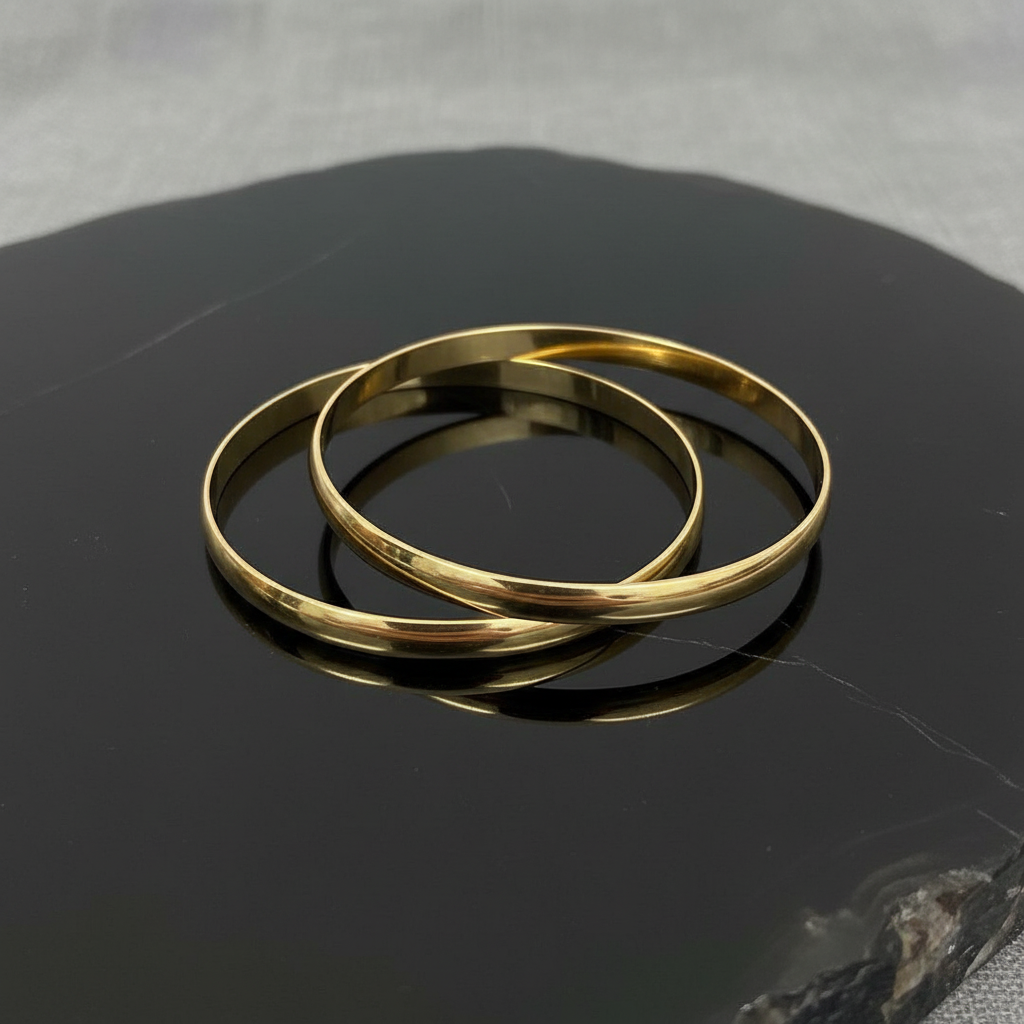 [1] 18K Gold-Plated Minimalist Bangles
