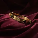 18K Gold Plated Floral Bangle Bracelet