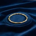 18K Gold-Plated Bamboo Motif Bangle Bracelet