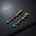 18K Gold Plated Multi-Gemstone Drop Earrings