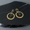 18K Gold Plated Hammered Star Drop Earrings