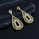18K Gold-Plated Double-Layer Teardrop Dangle Earrings