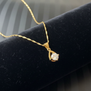 18K Gold Plated Teardrop Solitaire Necklace