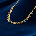 18K Gold Plated Multi-Colored Gemstone Necklace