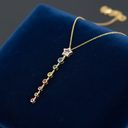 18K Gold Plated Star Multicolor Gemstone Necklace