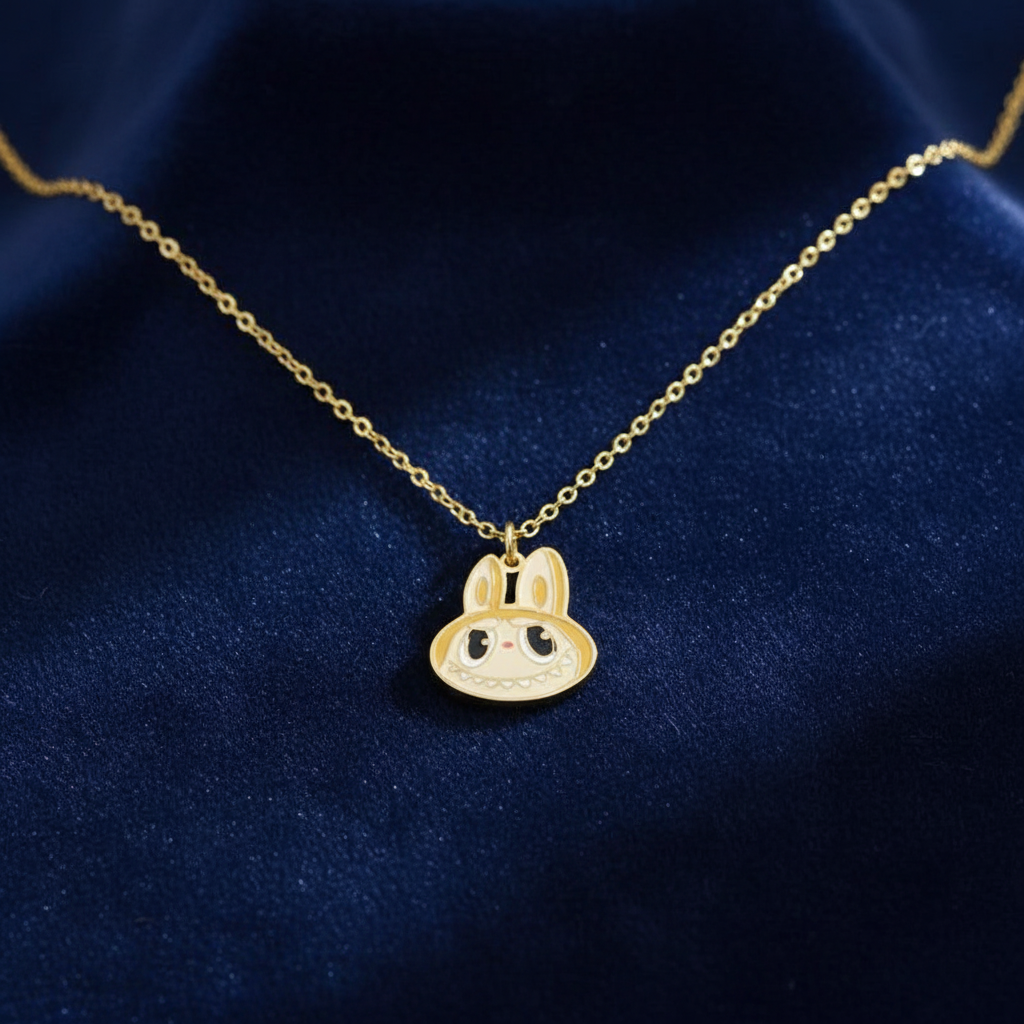 [1] 18K Gold-Plated Cartoon Rabbit Pendant Necklace